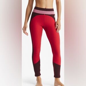 NWOT MSRP 128 FP Movement By Free People Athletic Leggings Yoga Red Combo XS/S